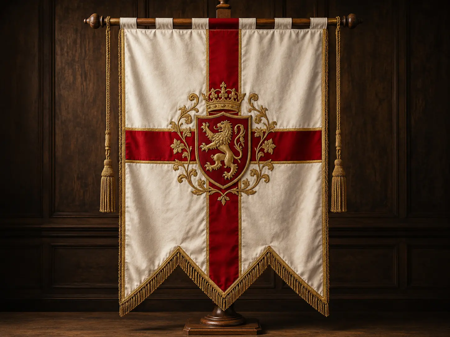 Illustrative light ceremonial banner with decorative border