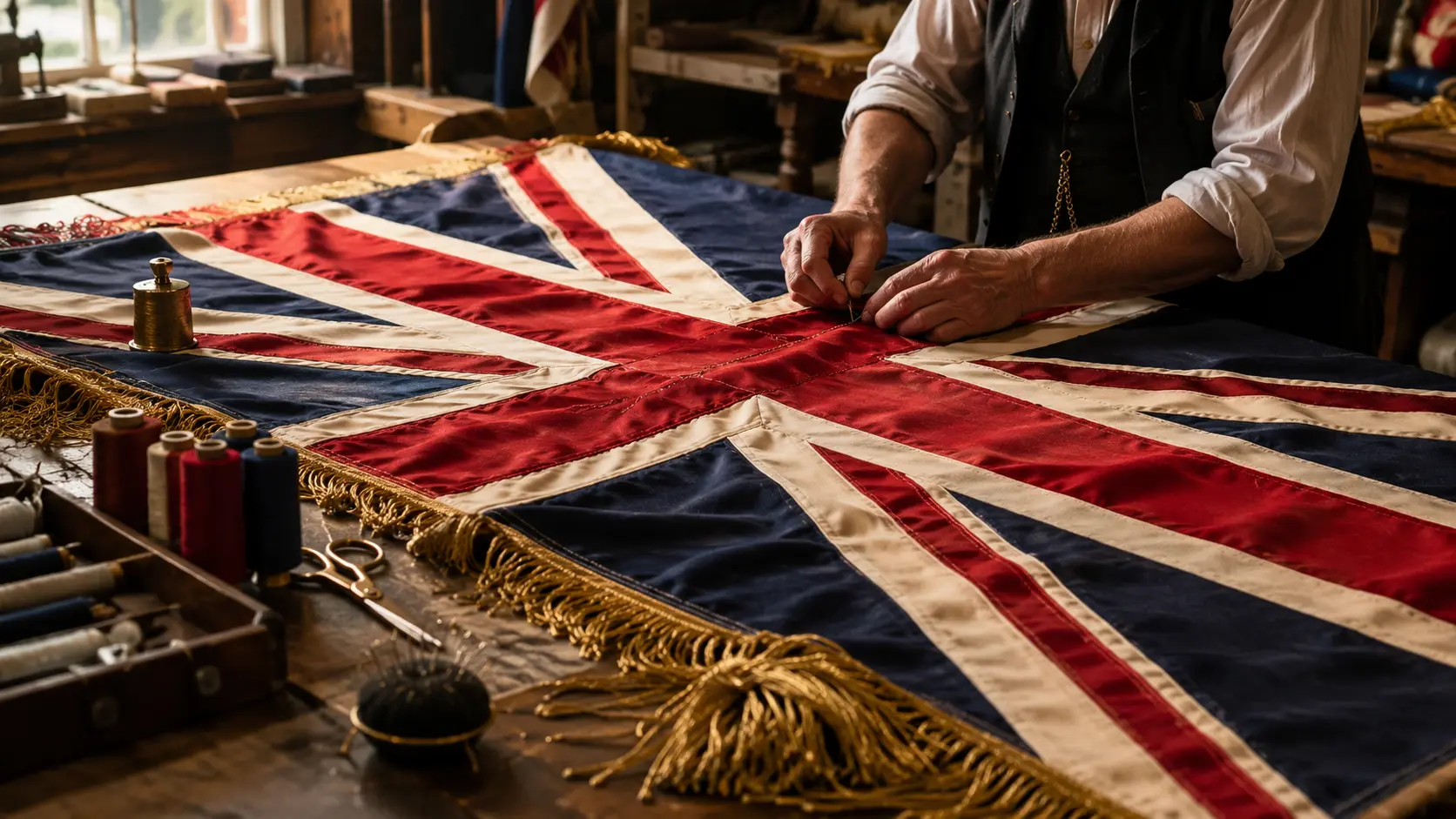 Authentic scene of two men working in a textile dyeing workshop in Cairo, Egypt.